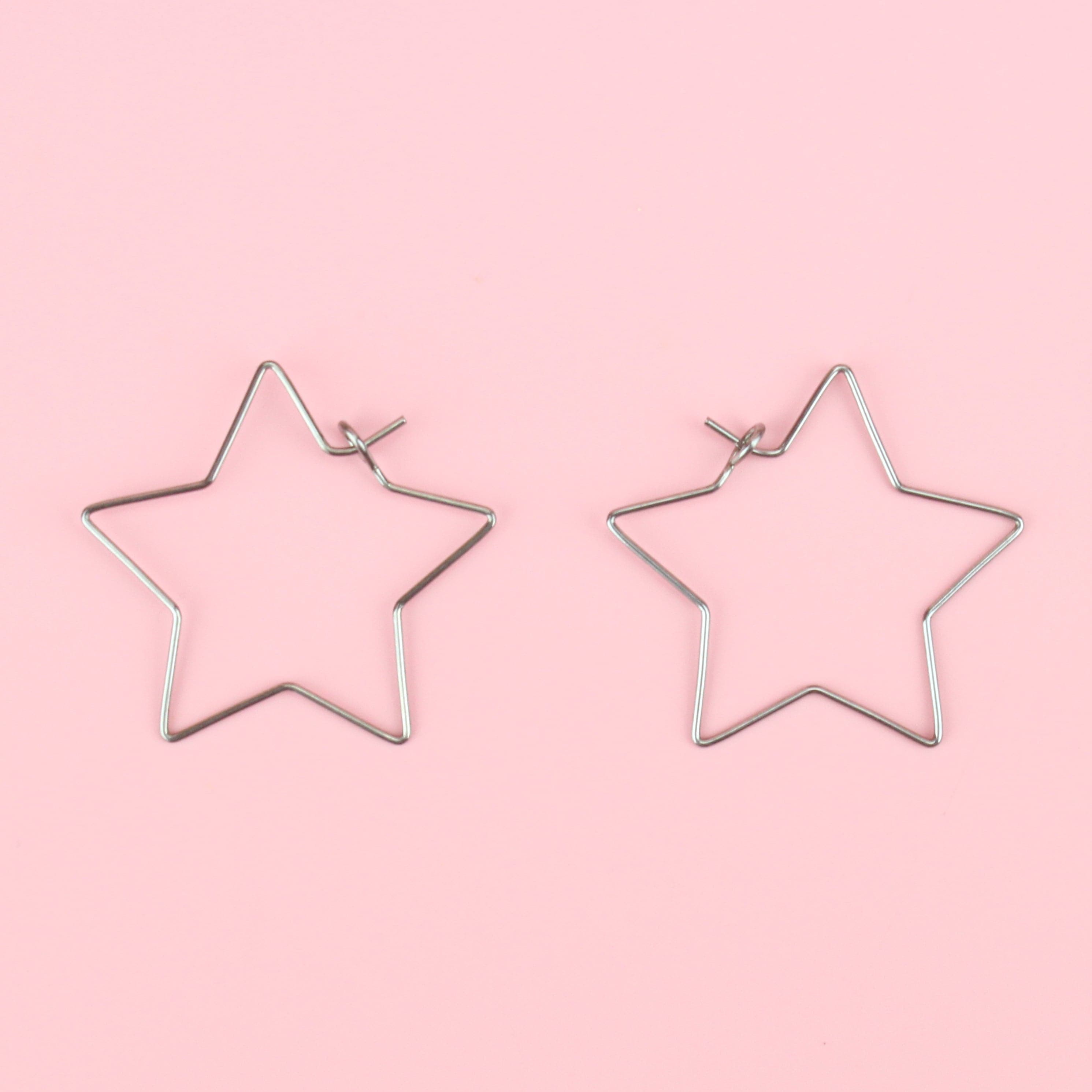 Star Wire Hoop Earrings