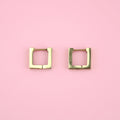 Square Huggie Earrings (Gold Plated)