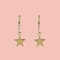 Star Hoop Earrings (Gold Plated)