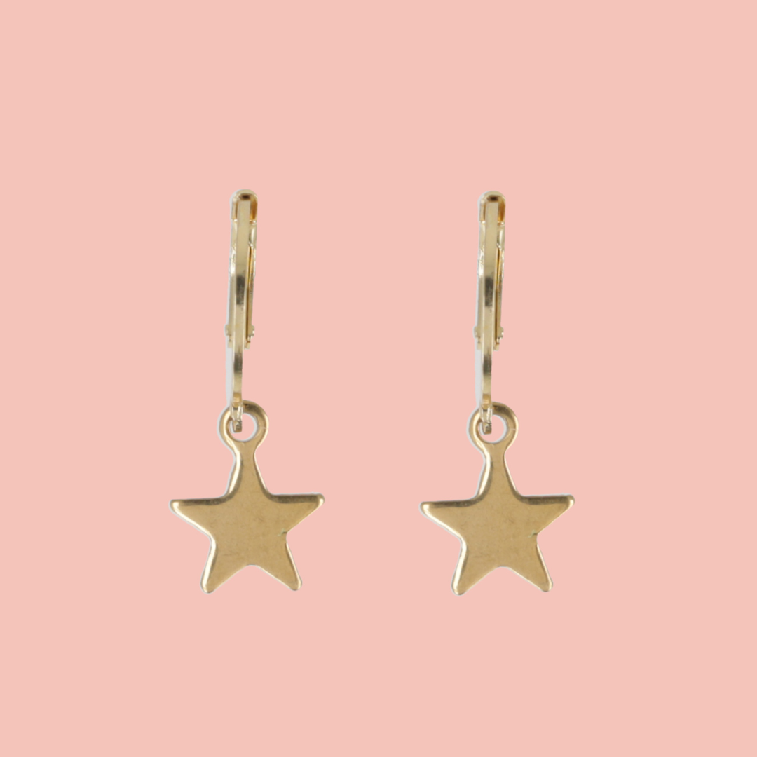 Star Hoop Earrings (Gold Plated)