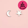 Star & Crescent Moon Stud Earrings